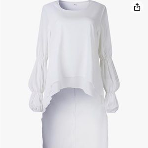 White hi-lo blouse